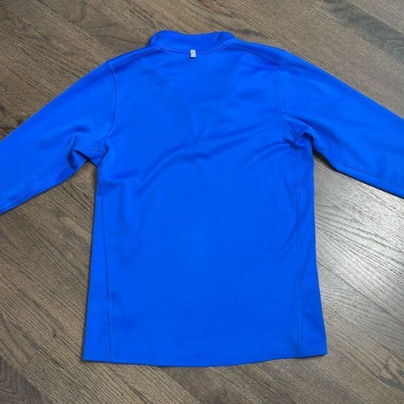 Nike running Mens Bright Blue DriFit 1/2 Zip Pullover Warm-Up Long Sleeve Top - Picture 6 of 8